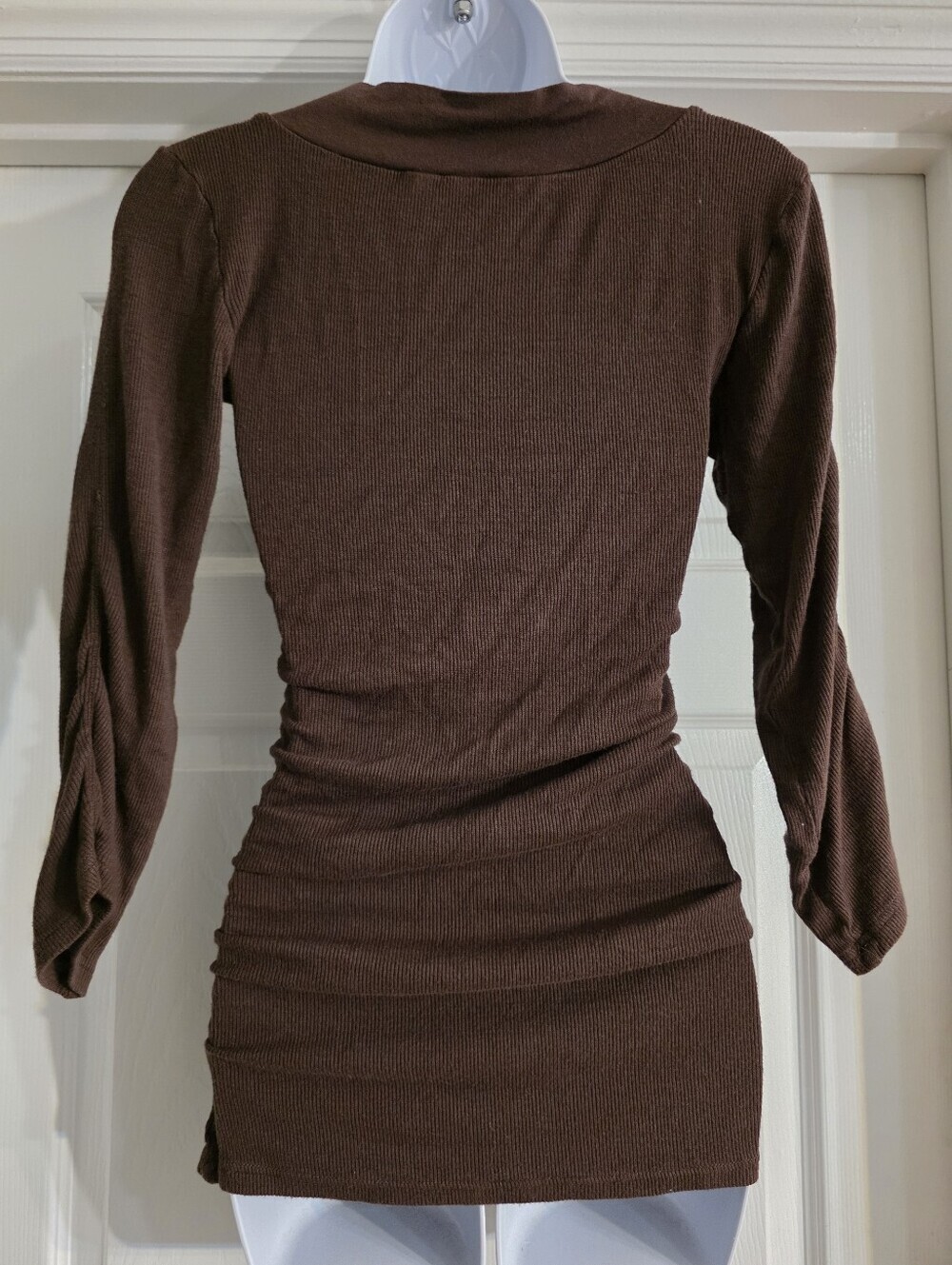 Y2K Outlooks 3/4 Sleeve Ruched Shirt- M - Picture 7 of 9